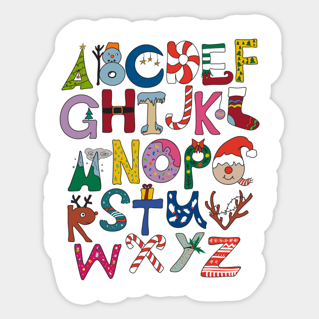 Christmas Alphabet ABCs Pre-K Kindergarten Teacher Student Sticker by _So who go sayit_